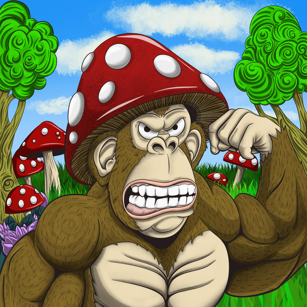 Shredded Apes X Magic Mushies Collab